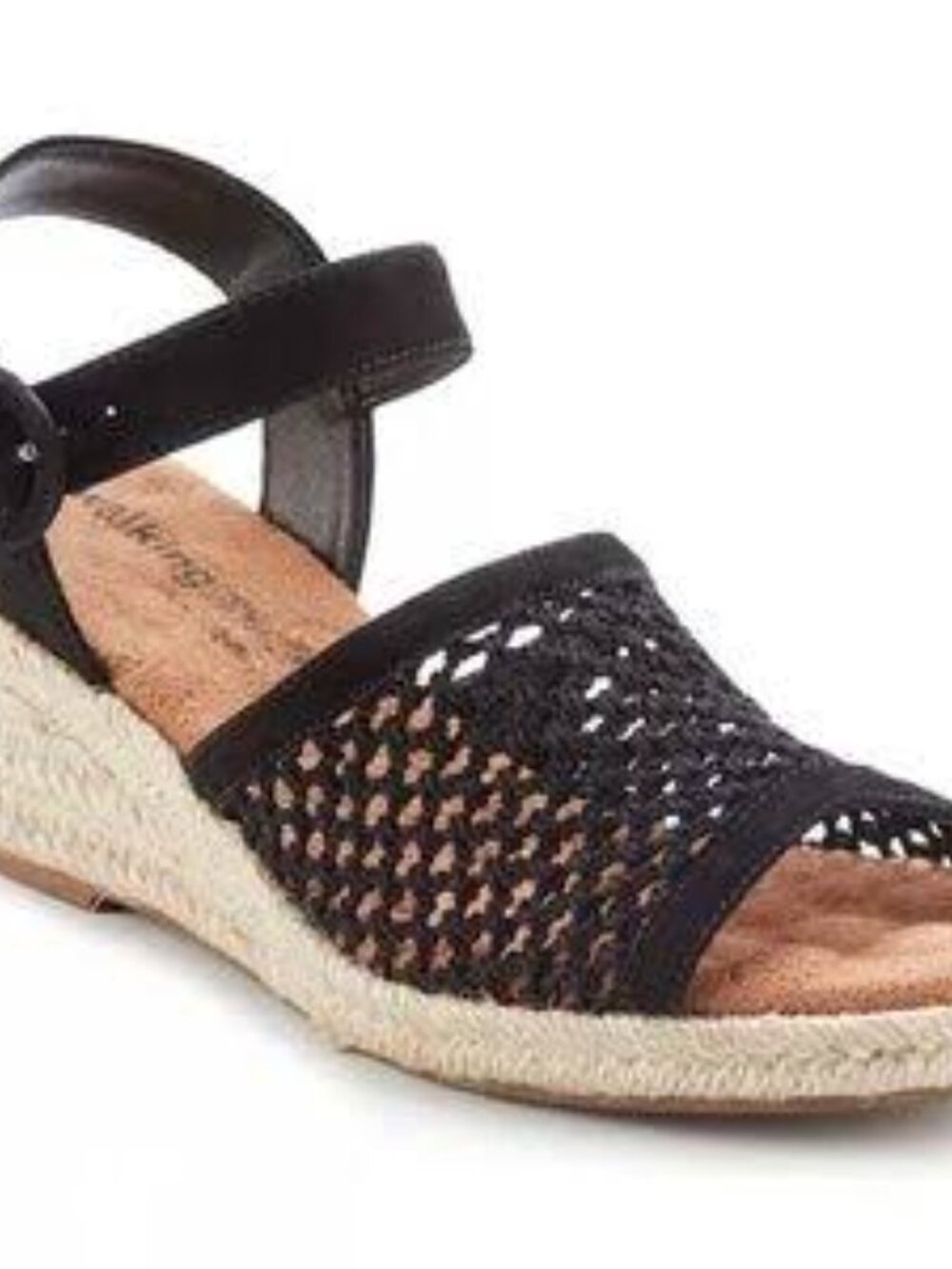 Walking Cradles Avery Wedge Sandals Black Nubuck Women Sz 7, 9 / EU 37.5 , 39.5